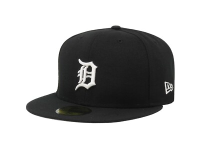 New Era 59Fifty Men Women Cap Basic Detroit Tigers Black Small Logo Fitted Hat