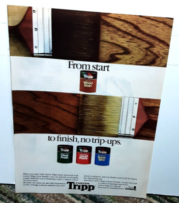 1985 Carver Tripp Paint From Start To Finish Original Print Ad
