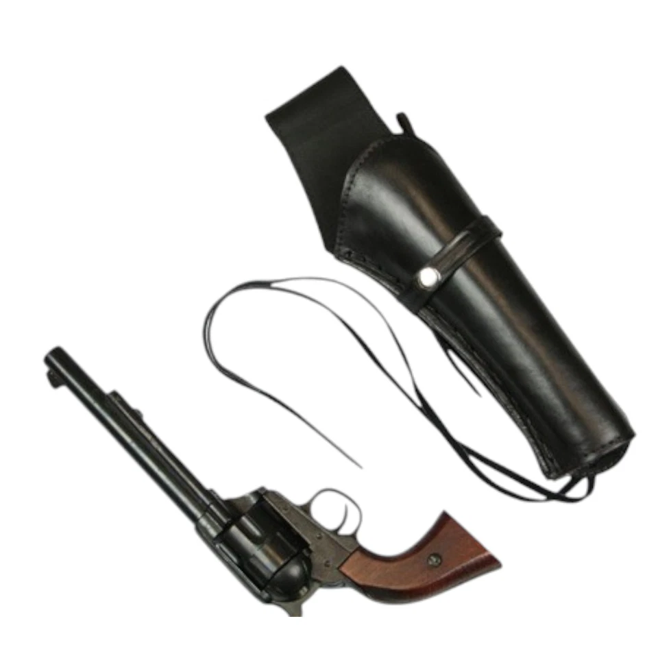 Western Holster Draw Plain Black Leather Free Shipping - Image 2 of 3