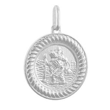 Argent Sterling Saint Christopher Pendentif / Breloque, Fabriqué en Italie, Box