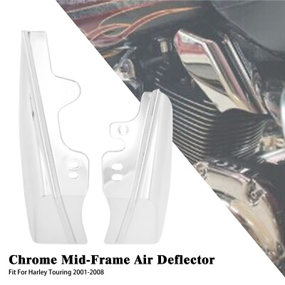 Chrom Mittlerer Rahmen Windabweiser Für Harley Touring Road King Glide 2001 2008