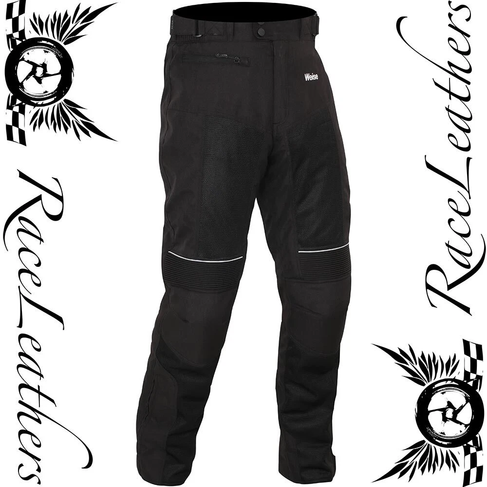 WEISE SCOUT BLACK VENTED SUMMER MESH MOTORCYCLE MOTORBIKE BIKE TROUSERS PANTS