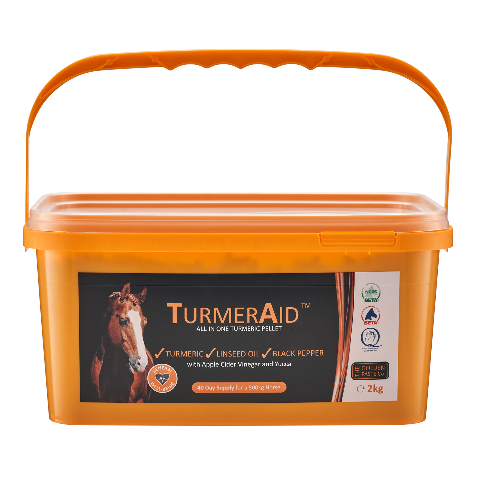 TurmerAid 2kg Complete Equestrian Turmeric Pellet for Horses with Oil