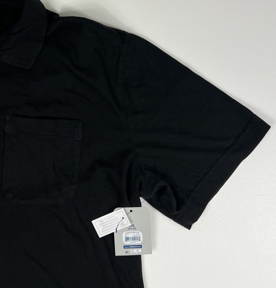 Golf polo Men's Large Black front pocket short sleeve NWT RN