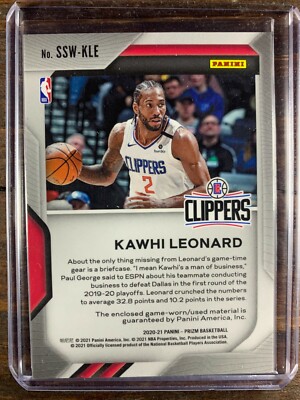 Kawhi Leonard Basketball Game Used Patch Card Panini Prizm LA