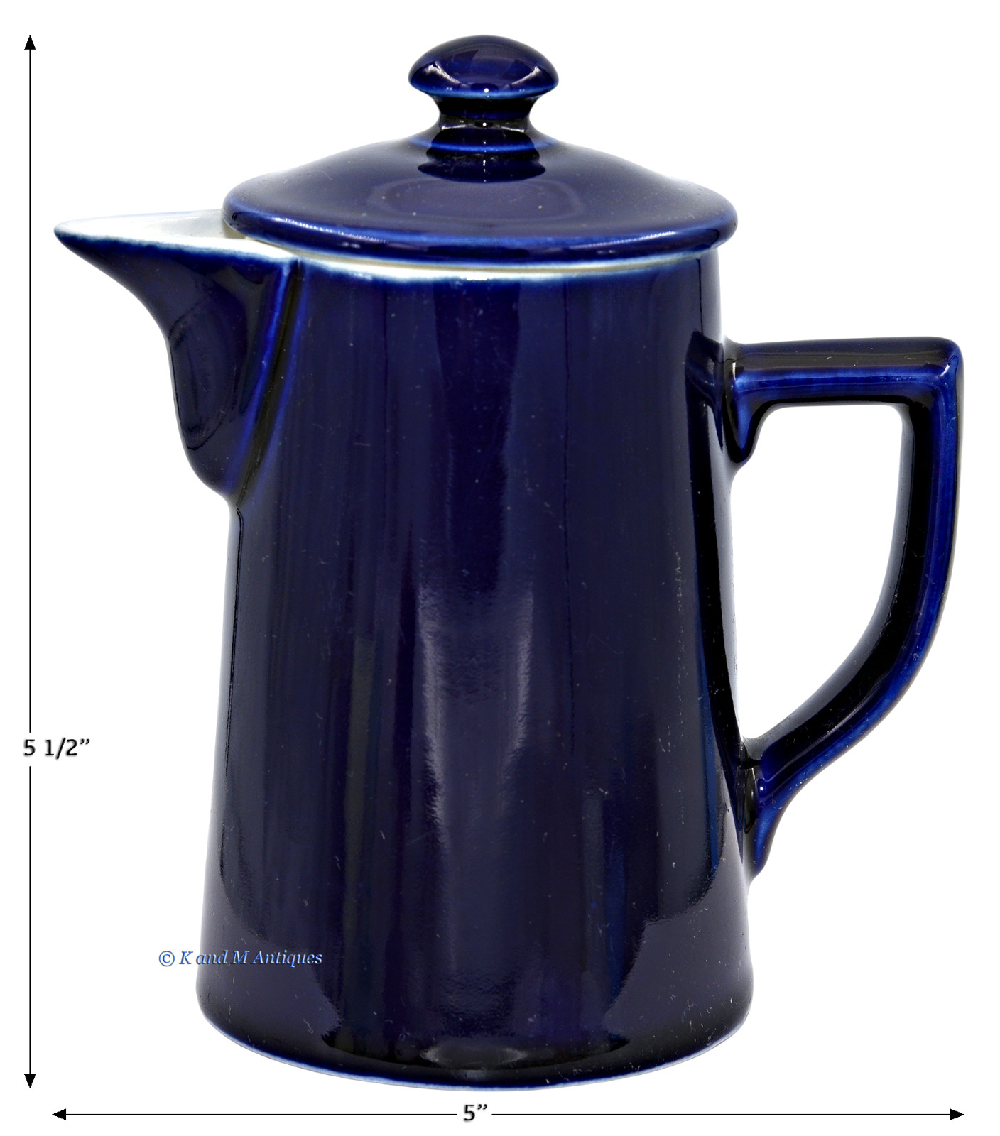 Hall China Cobalt No. 101 - 1 1/2 Cup California Pot - Super Nice