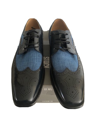 Men's Dress Shoes Wing Tip Oxford Blue 