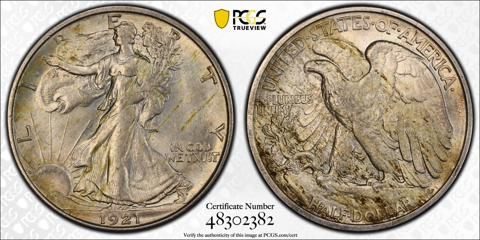 1921-S 50C MS64 PCGS