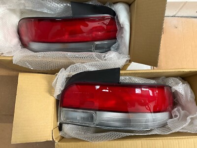 JDM STI Red & Clear Kouki Tail Lights For Subaru Impreza Saloon (92-00) - Genuine Japanese Parts