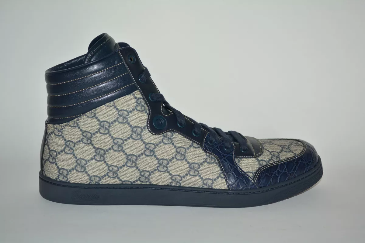 GUCCI $745 SUPREME CANVAS ALLIGATOR LEATHER US 14.5 EU 47.5 NEW | eBay