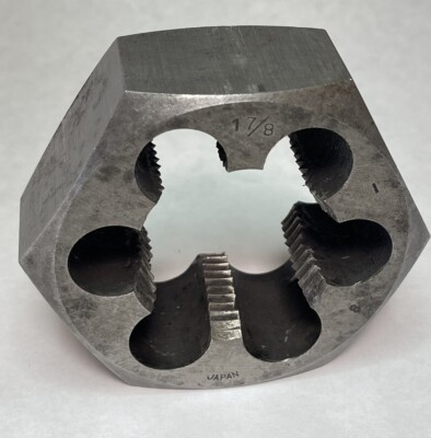 JAPAN  1 7/8 -8 tpi HSS HEX THREADING DIE 3-3/8  O.D.  6 FLUTES(24AU53)