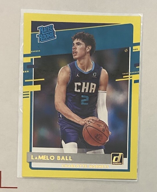 LaMelo Ball 2020-21 Donruss Yellow Flood Parallel Rated Rookie Card #202 RC