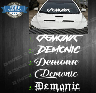 DEMONIC Windshield Decal Sticker JDM Banner Car Truck USDM Euro KDM Low Diesel