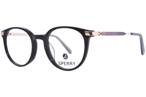 Sperry Maritime C01 Eyeglasses Youth Kids Girl's Black Full Rim Round Shape 46mm - 第 1/4 張圖片