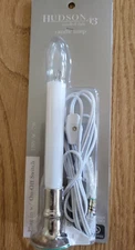 Electric Window Candle Lamp Silver Plated Base Candlestick White Cord Hudson 43