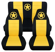 Frontrear Car Seat Covers Blk-yellow Warmy Star Fits Wrangler Yj Tj Lj