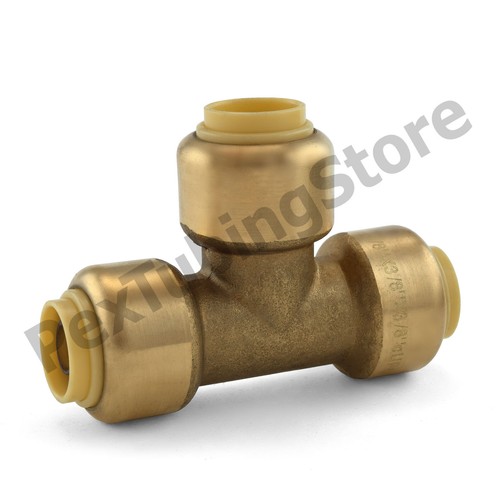 3/8" Sharkbite Style (Push-Fit) Push to Connect Lead-Free Brass Tee Fitting