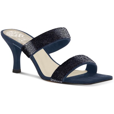 Vince Camuto Womens Aslee 2 Rhinestone Suede Mule Sandals Shoes BHFO 0774