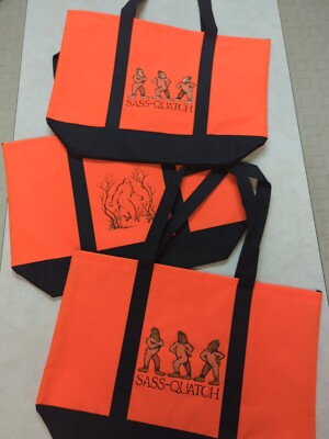 Eco Friendly Reuse Grocery  Bags - Strong 14''X14''X5.5'' Set of 3 Sasquatch 