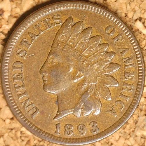 1893 Indian Head Cent - EXTRA FINE, WARM BROWN, EXACTLY AS SHOWN  (M748)