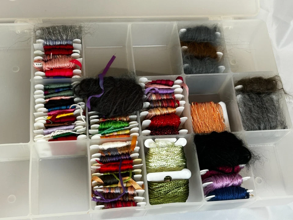 Embroidery Floss Thread Lot Of 300+ Some Numbered Cards in Clear Organizer Boxes - Image 4 of 4