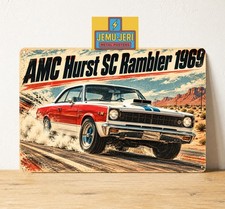 Amc Hurst Sc Rambler 1969 Car Metal Poster Sign - 20x30cm Wall Art Decor Amc Hurst Sc Rambler 1969 Car Metal Poster Sign - 20x30cm Wall Art Decor