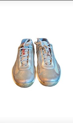 Prada Original Herren Sneaker Silber Leder