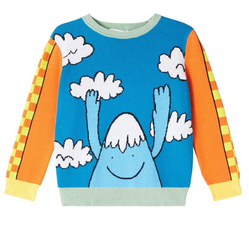 NWT Stella McCartney Kids - Blue & Orange 100% Cotton Sweater, Size 8y