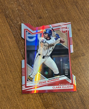 Clark Elliott 2022 Panini Elite Prime Numbers Red Die Cut #69 Michigan A's /123