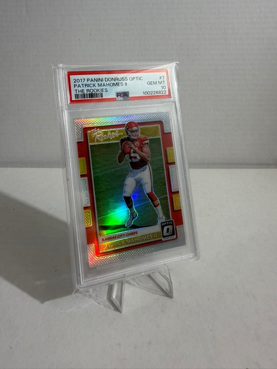 2017 PANINI DONRUSS OPTIC THE ROOKIES #7 PATRICK MAHOMES II ROOKIE RC PSA 10