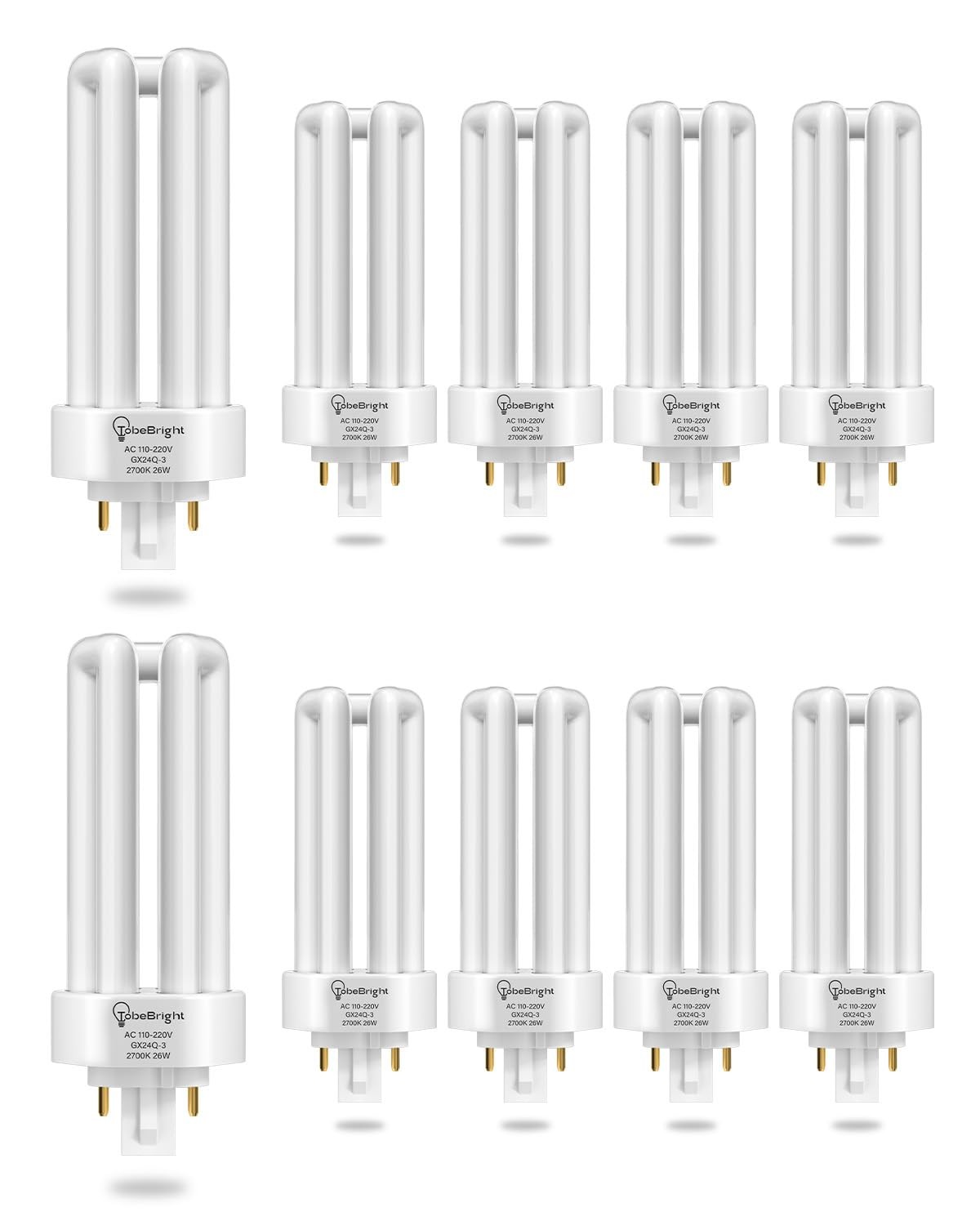 Ampoule Gx24Q-3 26W 4 broches, lampe fluorescente compacte 2700K blanc chaud pour plafonnier