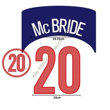 2004 USA Home Name Set Brian McBride #20 Heat Transfer Patch Soccer Fan Kit