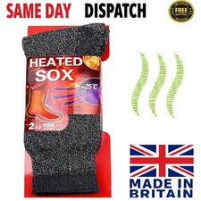 Mens Thermal Heated Socks Thick 2.13 Tog Winter Warm Boot Work Ski Walking NEW