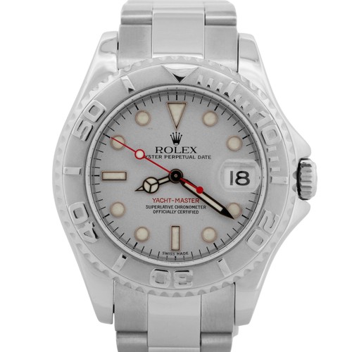 2002 PAPERS Rolex Yacht-Master Platinum Stainless Steel 35mm 168622 Watch BOX