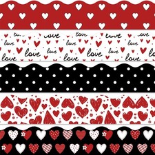 69Ft Valentine's Day Bulletin Board Borders Red Black Love Heart Self-Adhesive