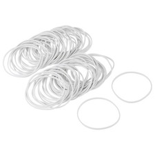 100 Pack Band Stretchable Elastic Band White 50mm x 1.4mm Hair Bands