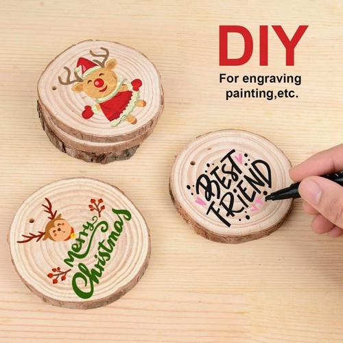 Wood Circles 50 Pcs 2.4-2.8 Inches Wooden Discs Wood Circles for Crafts Unfin - Picture 6 of 8