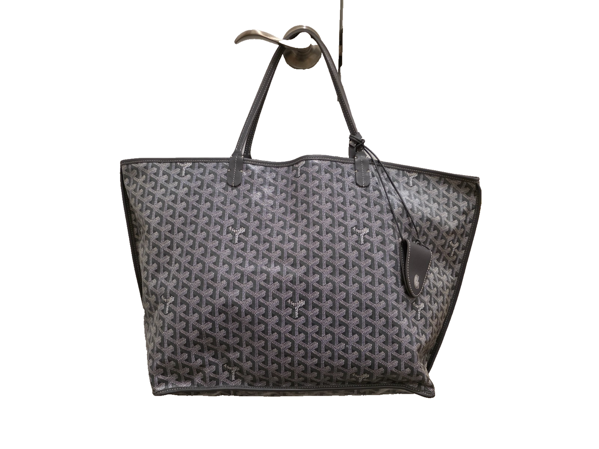 GOYARD Anjou GM Large Grey Goyardine Canvas Reversible Tote w