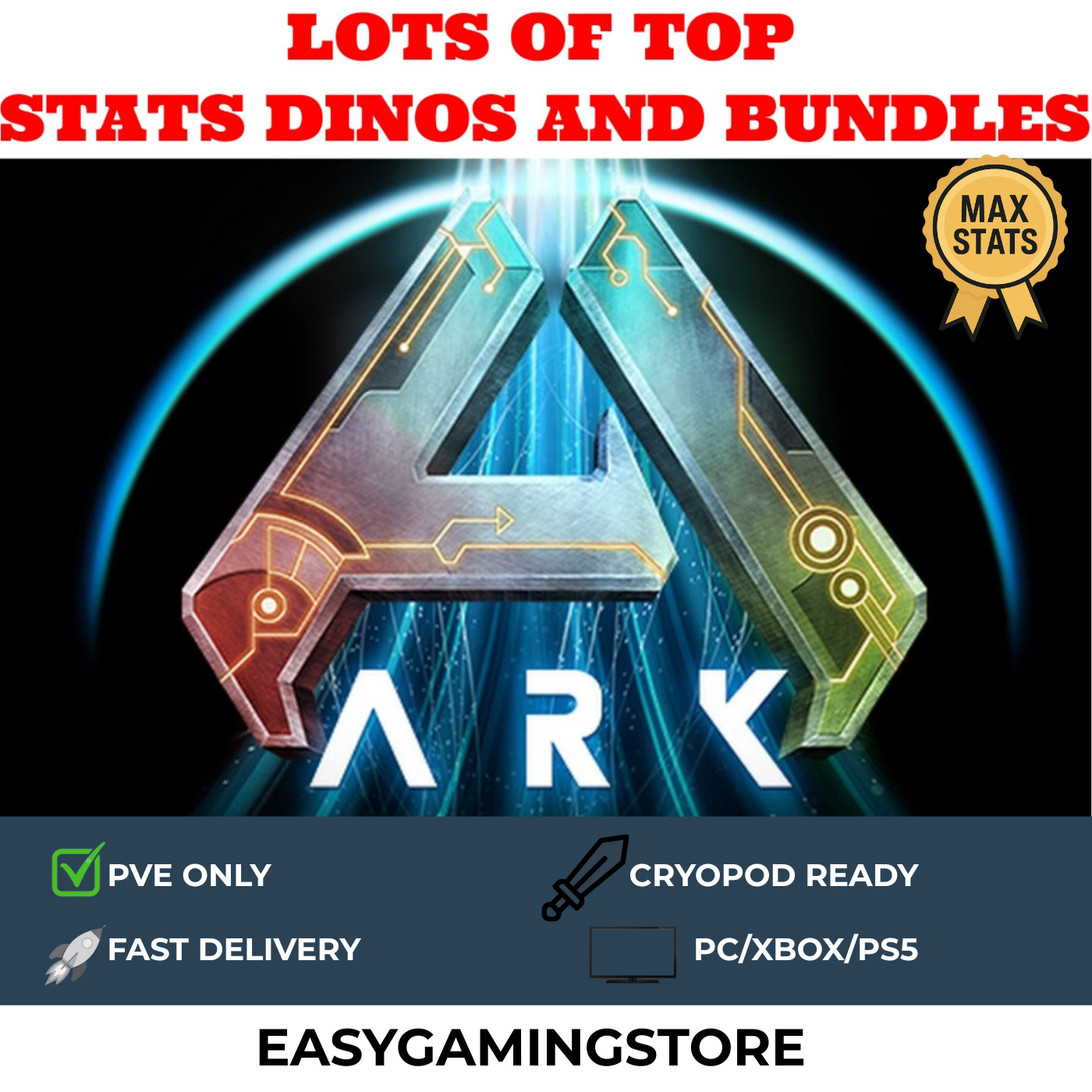 🔥ARK Survival Ascended | PvE PC/XBOX/PS5 | Top Stats Dinos READ ...