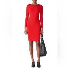 John + Jenn Red Gia Knit Sheath Bodycon Jersey Dress | Size Medium