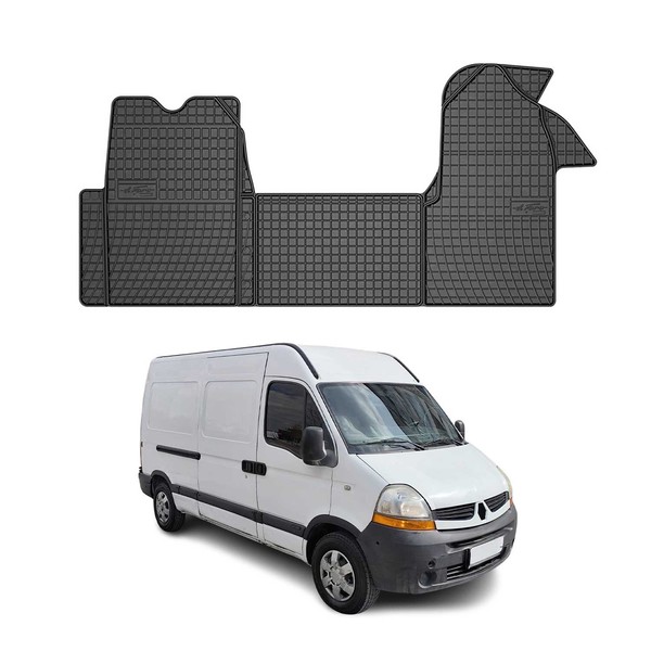 Omac Gummi FußMatten FüR Renault Master 2003-2010 Automatten Gummi Schwarz 3Tlg-image