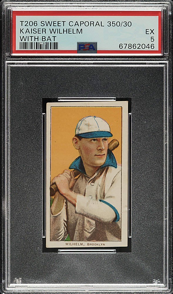 1909-11 T206 Sweet Caporal KAISER WILHELM with Bat PSA 5 EX! Pop 2, Brooklyn