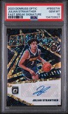 PSA 10 2023 Optic Fast Break Signatures Julian Strawther RC #FBS-STW Nuggets
