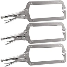 3 PCS 18 Inches C-Clamp Locking Pliers Heavy Duty Vise-Grip Welding Pliers