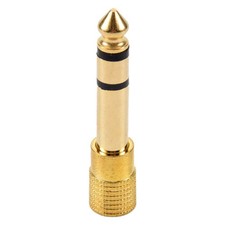 QUALITY HEADPHONE ADAPTER STEREO GOLD PLUG 1/4" 6.3mm Male to 1/8" 35202