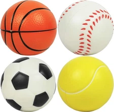 Kiddie Play Set of 4 Foam Balls for Toddlers 4" Soft Size 4, multicolored 