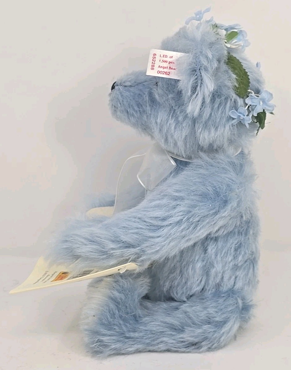 Steiff 1999 Angel Bear Celeste Blue FAO Schwarz Lmt 262/1500 Cert