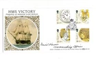 GB HMS VICTORY TIMEKEEPERS FDC Benham Silk SIGNED By David Harris Autographed