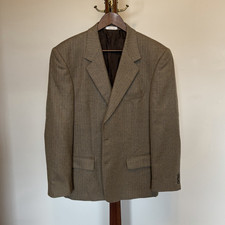 Yves Saint Laurent Men's Brown Herringbone Tweed Blazer 44R Made in Italy