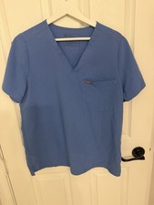 FIGS Technical Collection Light Blue Scrub Top - Size L